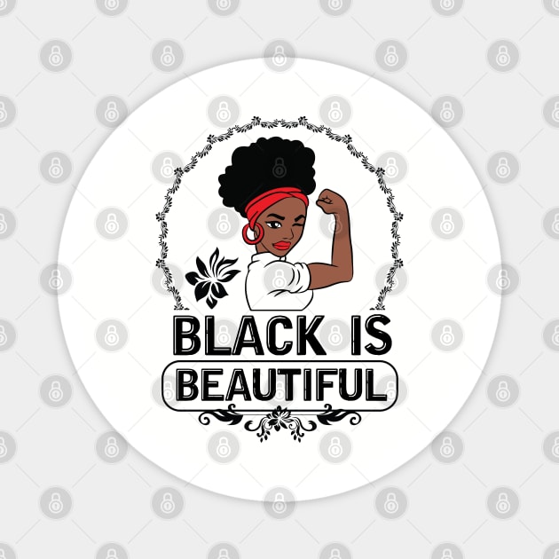 Black is Beautiful, Black Queen, Black Woman, Black Girl Magic Magnet by UrbanLifeApparel